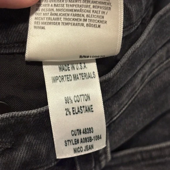 AGOLDE - Nico High Rise Black Wash Skinny Jeans Sz 26 - Picture 7 of 7